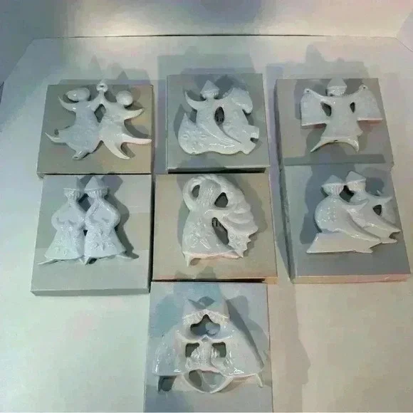 7 Piece Set Haviland Christmas Ornaments PORCELAIN  Limoges France 1971-1979 - Picture 2 of 10